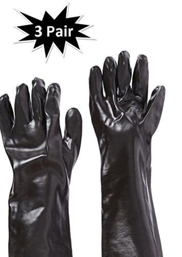 West Chester 12018 18&#034; Chemical Resistant Gloves Large Black (Pack of 3 Pair)