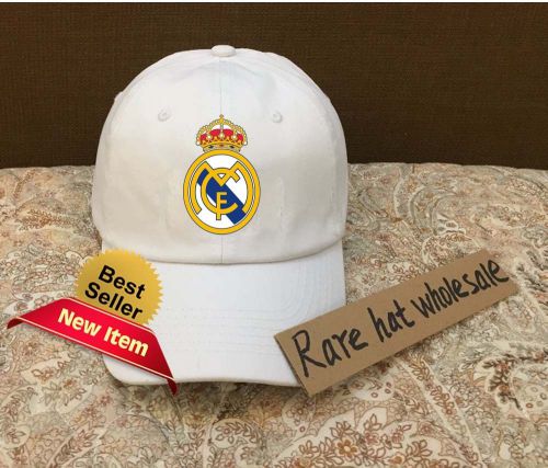 New Custom Hats Real Madrid Logo White baseball Caps Hats Gift Unisex