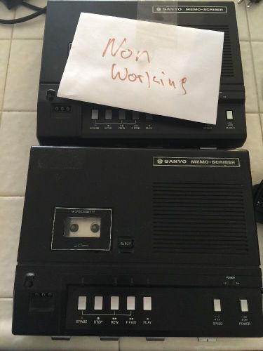 TWO SANYO MEMO SCRIBBER TRC 5050 SANYO FS With Foot pedal SEE DESC.