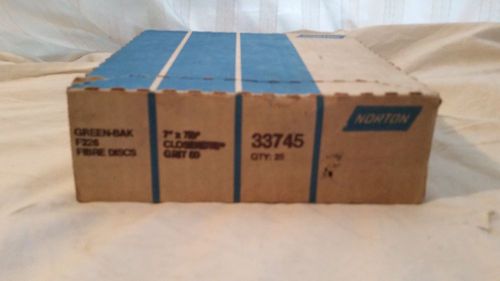 Box of 25 Norton Coated Abrasive Discs 7 X 7/8 Grit 50 33745-1 *NOS* Free Ship