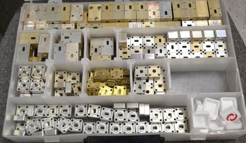 Huge lot of waveguide adapters, shims, pressure windows, caps 305 pieces total for sale