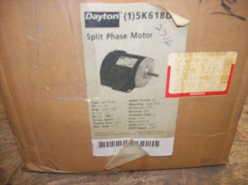 DAYTON SPLIT PHASE 1/2 1/4 1725/1140 RPM MODEL 5K6180