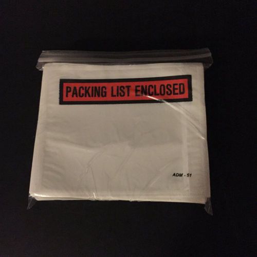 100 Unbranded/Genric 4.5X5.5 PACKING LIST ENCLOSED ENVELOPES Clear ADM51