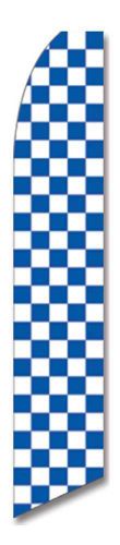 Checkered Blue &amp; White business sign Swooper flag 15ft Feather Banner made USA