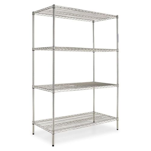 48&#034; x 24&#034; 4-shelf wire shelving unit, silver ab968055 for sale