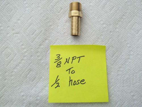 Hose barb for 1/2&#034; id hose x 3/8&#034; male npt hex body brass fuel fitting  &lt;q-hb016 for sale