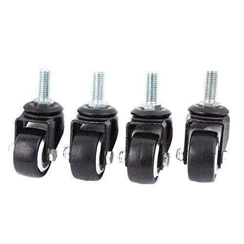 Uxcell? office chairs m10 thread stem 1.6&#034; rubber swivel caster wheel 4pcs for sale