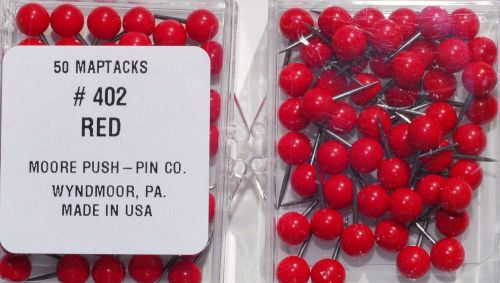 1/4 Inch Map Tacks - Red  Moore Push Pin