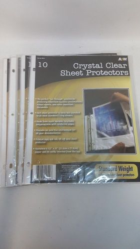40 crystal clear sheet protectors fit standard 3 ring binder 4 x 10 pack nip for sale