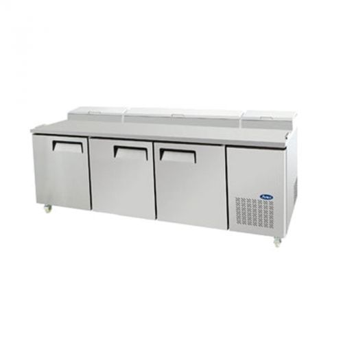 Atosa MPF8203 Refrigerated Reach-In Pizza Prep Table three-section