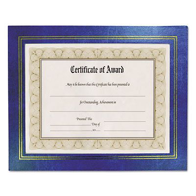 Leatherette Document Frame, 8-1/2 x 11, Blue, Pack of Two, Sold as 1 Package