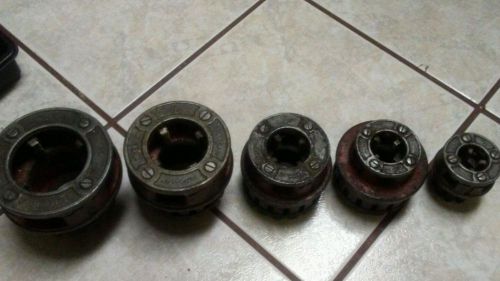 Lot of 5 rigid die heads 2&#034;, 1.5&#034;, 1&#034;,   3/4&#034;, and 1/2&#034; pipe threader dies for sale