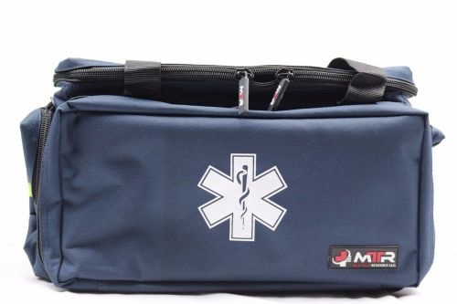Trauma bag, by mtr, w/reflective green &amp; silver strips at ends, padded, navy, ea for sale