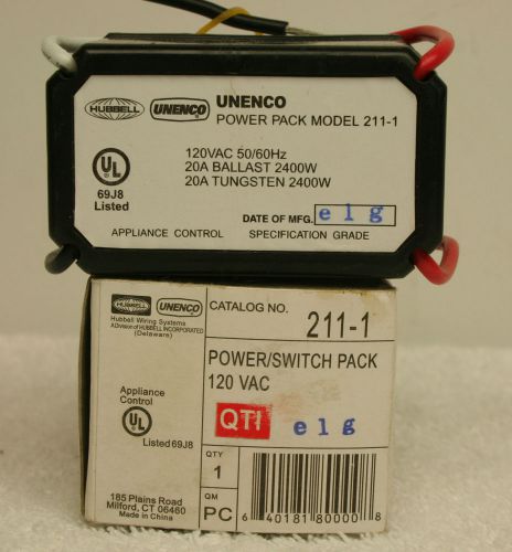 Hubbell 211-1 Power / Switch Pack 120 VAC  *NEW in Box*