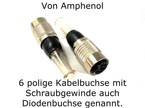 6-pin Klein-Tuchel Receptacle for Neumann KM54 / KM5x Tube Microphone, NOS