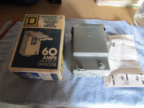 NIB Square D 60A 60 Amp Enclosed Molded Case Switch Disconnect