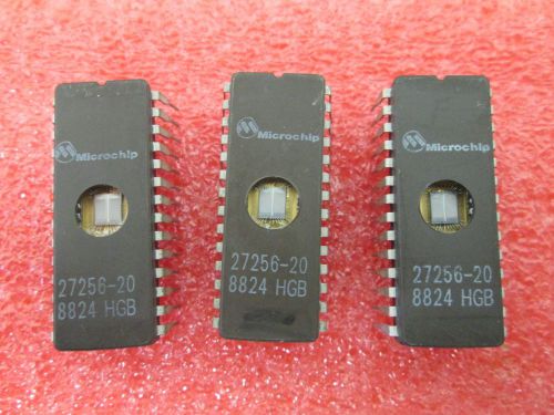 3 PSC   27256-20    EPROM  MICROCHIP  (32k x 8)   27256  VINTAGE  IC GOLD PLATED