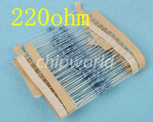 100pcs 1/4W 220ohm Metal Film Resistor 220 Ohm new