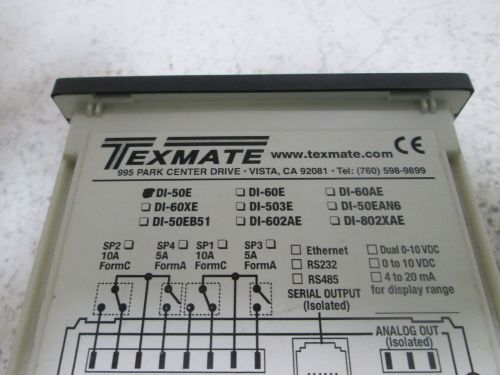 TEXMATE DI-50E-DR-PSI-IP02-XX-XX DIGITAL METER *NEW OUT OF BOX*