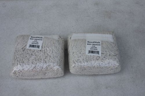 2 Boardwalk CM02024S Mop Heads, Cotton, Cut-End, White, 4-Ply, #24 Band NEW
