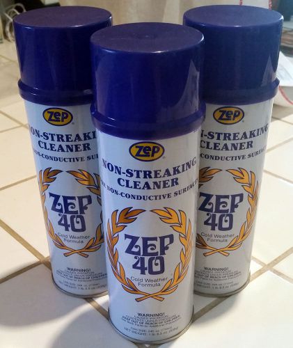 3 Cans- Zep 40 1lb. 6.5 oz Cans Non-Streaking Cleaner Cold Weather Formula