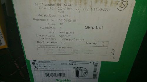SCHNEIDER ELECTRIC ATV12H075F1 Variable Frequency Drive