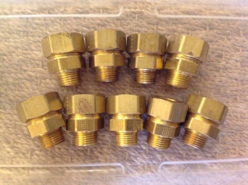 LOT OF 9) 3/4 compression X 1/2 MIP Brass Adapter