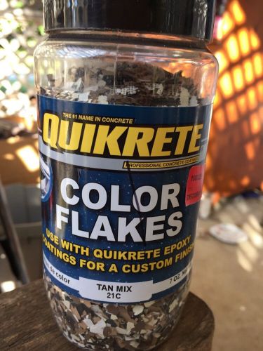 Quikrete Color Flakes Tan Mix 21C. New 7Oz Container Use W/ Epoxy Coatings