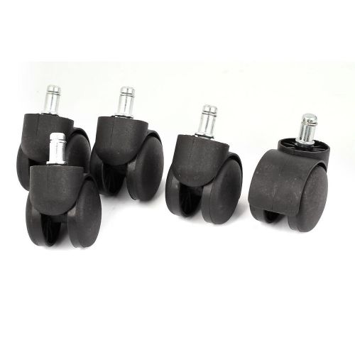 12mm grip ring stem 50mm dia dual wheel rotatable chair caster black 5pcs for sale