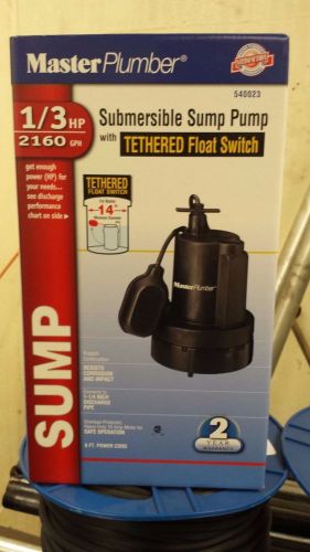 Master plumber 1/3 hp sump pump for sale