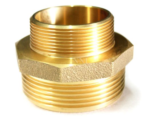 2-1/2&#034; Male NST x 2&#034; Male NPT Fire Hose or Hydrant Brass Reducing Adapter