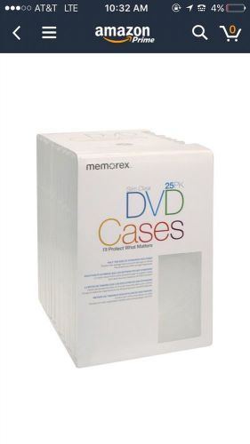 25 New Memorex Slim Color DVD Cases Red Blue Purple Green Orange  -FREE SHIPPING