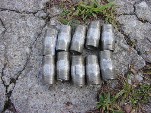 100 304 3/4&#034; npt 2&#034; stainless steel pipe nipples plumbing fitting water sch40 us for sale