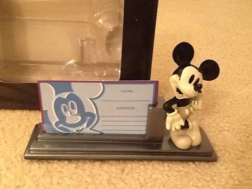 Disney Mickey Mouse Business Card Holder Desk Figurine LOOKS GREAT! NIB