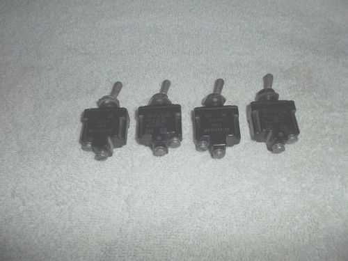 FOUR AVIATION AIRCRAFT TOGGLE SWITCH ON OFF UND.LAB.INC.1TL1-2, MS24523-22 USED