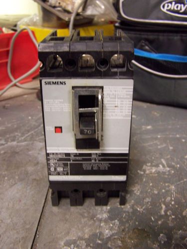 Siemens 70 amp circuit breaker 480 vac 3 pole hed43b070 for sale