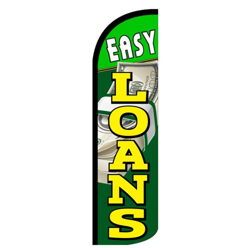 Easy Loans Extra Wide Windless Swooper Flag Jumbo Sign Banner Made in USA