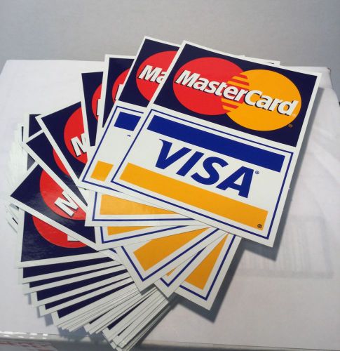 Visa/Mastercard Window Door Signs - 50 Visa MasterCard Restaurant Stickers