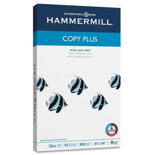 Hammermill Copy Plus Paper 20 lb Legal Size (8.5 x 14&#034;) 92 Bright 500 Sheets/...