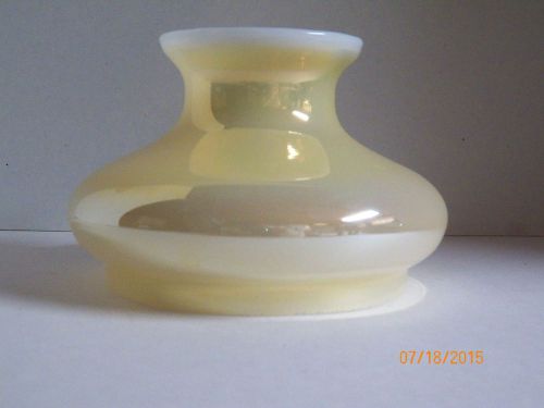 GWTW 5&#034; FITTER SHADE PARLOR OIL LAMP SHADE CHANDELIER MILK GLASS IRIDESCENT 2/4