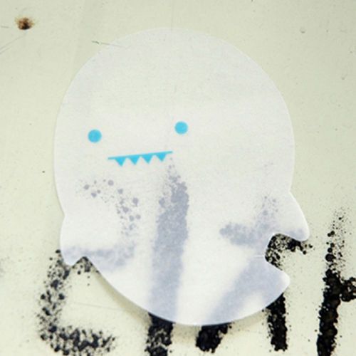 Unique&amp;Cute Ghost Boy 40sh Sticky Notes Pad Memo Bookmark Writing Tracing Paper