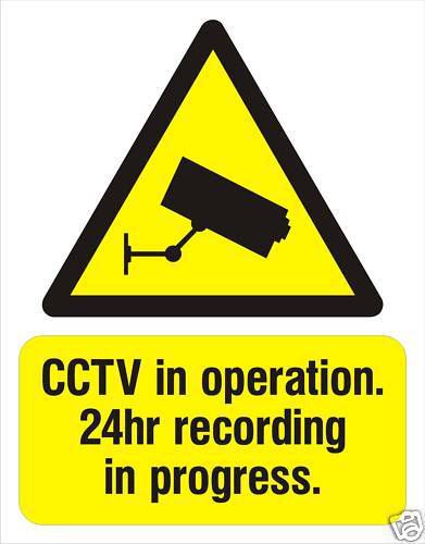 CCTV Camera warning sticker sign X 10 10cmx8cm self adhesive video recording