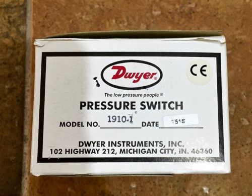 Dwyer Pressure Switch Series 1900, Model 1910-1