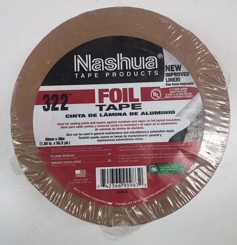 Nashua Foil Tape No. 322 1.89 In x 50.3 yd. New Improved Liner. New Sealed Y3