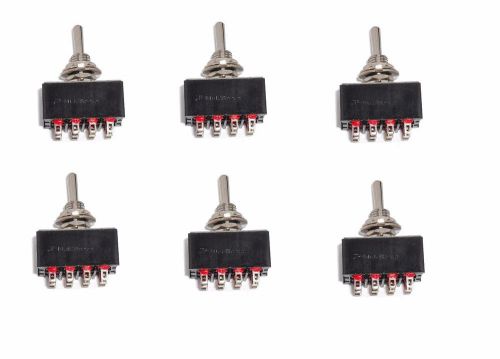 Lot of 6 ON/OFF/ON 4PDT Miniature Toggle Switch Four Pole Double Throw