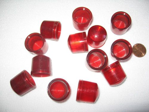 Lot of 13) GE- CR104PXL07R Red Lenses for Push to Test Indicator Light Lens