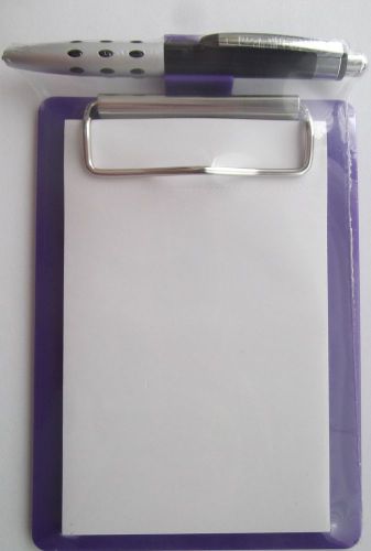 Staples mini magnetic clipboard, purple w/ mini retractable pen for sale