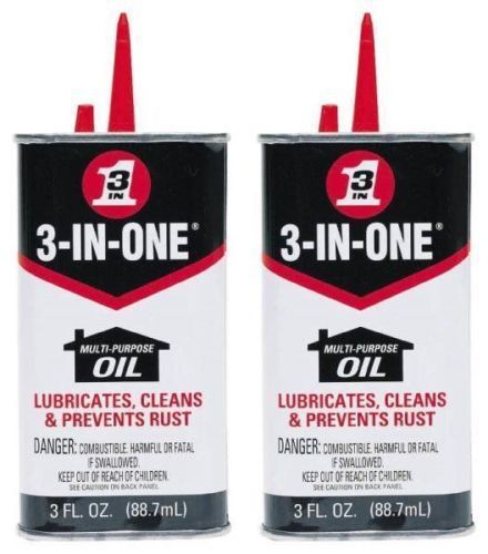 (2)3-in-one 10035 multi purpose oil 3oz lubricates cleans protects prevent rust* for sale