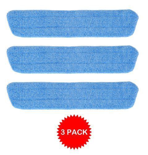 Simplee Cleen Household Swivel Mop Microfiber Damp Scrub Wet Pad Easy 3 Pack