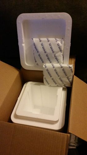 Styrofoam insulated cooler, 2 gel packs &amp; shipping container for sale
